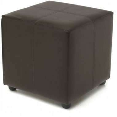 Footstool Cube Faux Leather Foot Stool Furniture Seat Black Red Cream Throughout Black Faux Leather Cube Ottomans (View 10 of 17)