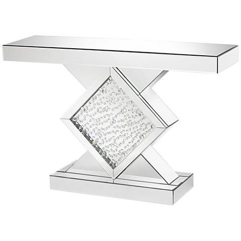Fostoria 46 1/2" Wide Silver Mirror Crystal Console Table – #11t89 With Regard To Mirrored And Chrome Modern Console Tables (View 16 of 20)