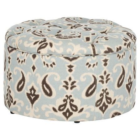 Found It At Wayfair – Tammy Shoe Ottoman In Light Blue Ikat | Shoe With Regard To Light Blue Cylinder Pouf Ottomans (View 6 of 20)