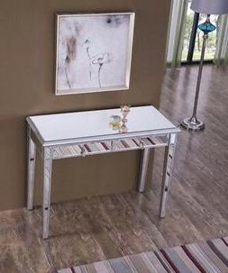 Foyer Table Entry Console Gold Mirrored Sturdy Metal With Regard To Gold And Mirror Modern Cube Console Tables (View 17 of 20)