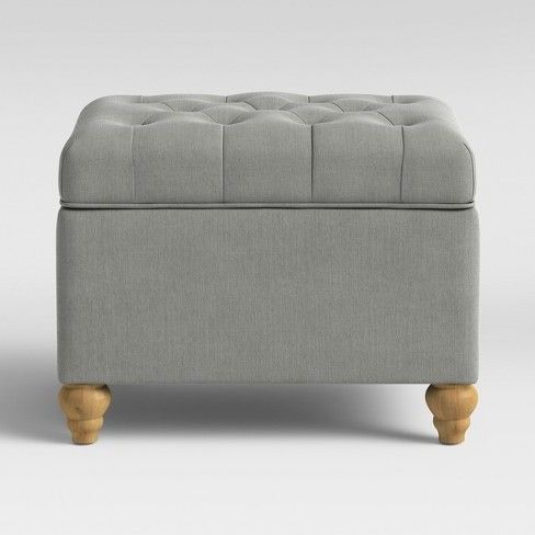 Frankford Tufted Storage Ottoman – Threshold™ : Target | Storage Within Gray Velvet Tufted Storage Ottomans (View 4 of 20)