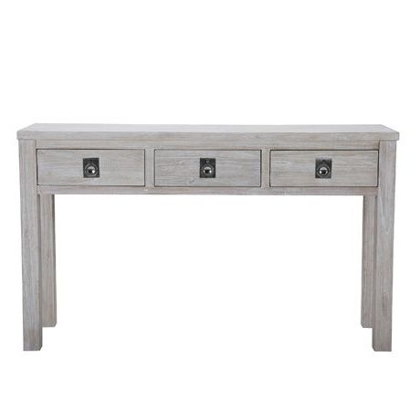 Freedom – Cancun 3 Drawer Console Table $499 130 X 40 X 77cm | Gray Intended For Gray Wash Console Tables (View 4 of 20)