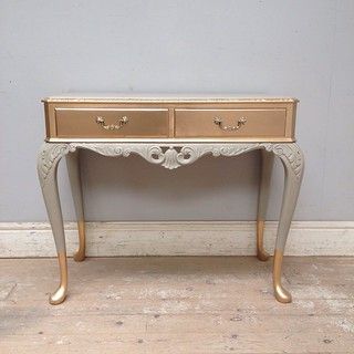 French Grey & Gold / Antique Console Table / Trying Someth… | Flickr For Antiqued Gold Rectangular Console Tables (View 16 of 20)
