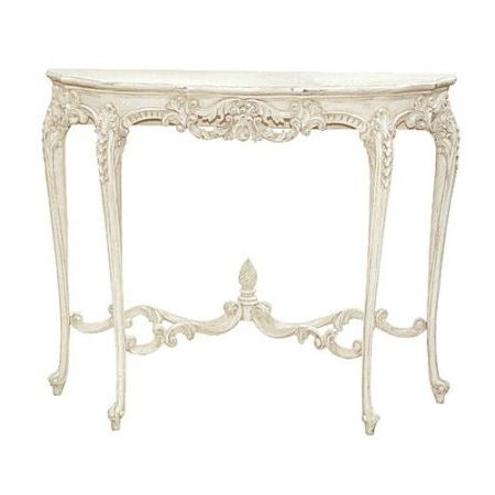 French White Half Moon Console Table [bd Bb301] | French Console Table With Regard To Marble And White Console Tables (View 2 of 20)