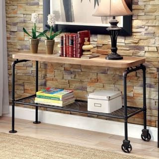 Furniture Of America Galbus Industrial Antique Black 1 Shelf Sofa Table Throughout 1 Shelf Console Tables (View 10 of 20)
