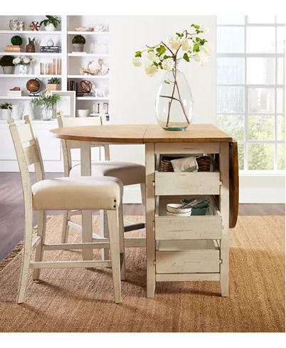 Furniture Trisha Yearwood Coming Home Drop Leaf Counter Height Dining For Leaf Round Console Tables (View 7 of 20)