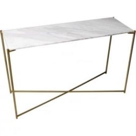 Fusion Living | Console Tables In White Marble Gold Metal Console Tables (View 5 of 20)