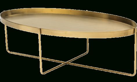 Gaultier Oval Coffee Table, Gold | Decorist With Regard To Glass And Gold Oval Console Tables (View 6 of 20)