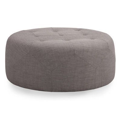 George Oliver Crain Cocktail Ottoman Upholstery: Gray Tweed | Ottoman Intended For Smoke Gray  Round Ottomans (View 15 of 20)
