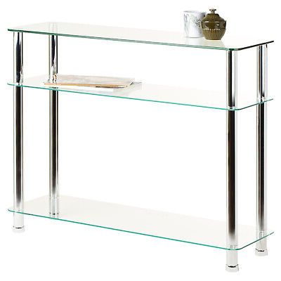 Glass 3 Tier Side/console Table Shelf Unit Bedroom/lounge/hallway Inside 3 Tier Console Tables (View 12 of 20)
