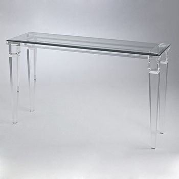 Glass Lobby Console Table Acrylic Lucite Waterfall Coffee Table With Clear Console Tables (View 9 of 20)