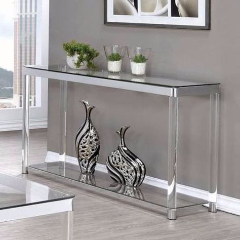 Glass Top Sofa Table – Coaster 720749 | Coaster Furniture, Sofa Table Within Clear Glass Top Console Tables (View 18 of 20)
