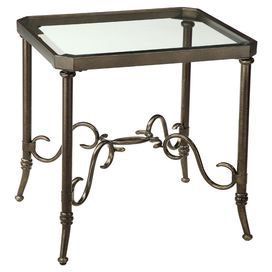 Glass Topped End Table With Scrollwork Stretcher (View 16 of 20)