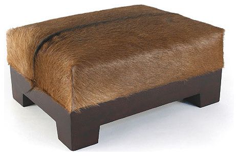 Goat Hide Footstool – Contemporary – Footstools And Ottomans Intended For Gray And Beige Solid Cube Pouf Ottomans (View 5 of 12)