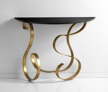 Gold Leaf Small Console Table – Traditional – Side Tables And End Throughout Black And Gold Console Tables (View 16 of 20)