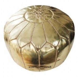 Gold Moroccan Pouf (View 6 of 20)