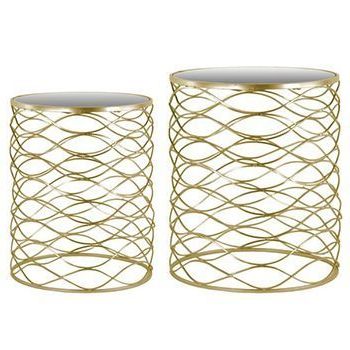 Gold – Wave Side Tables | What's The Occasion For Blue And Gold Round Side Stools (View 17 of 20)