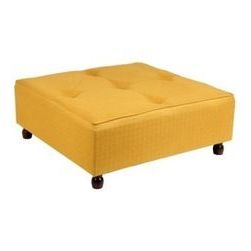 Golden Square Ottoman | Oversized Ottoman, Tufted Ottoman, Ottoman Intended For Natural Fabric Square Ottomans (View 5 of 20)