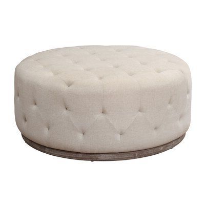 Gracie Oaks Rithland Round Tufted Cocktail Ottoman In 2021 | Cocktail With Round Gray Faux Leather Ottomans With Pull Tab (View 15 of 20)