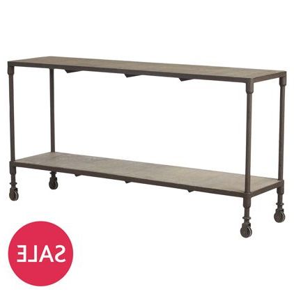 Gramercy Aged Metal And Oak Console Table | Oak Console Table, Luxury Throughout Metal And Oak Console Tables (View 11 of 20)