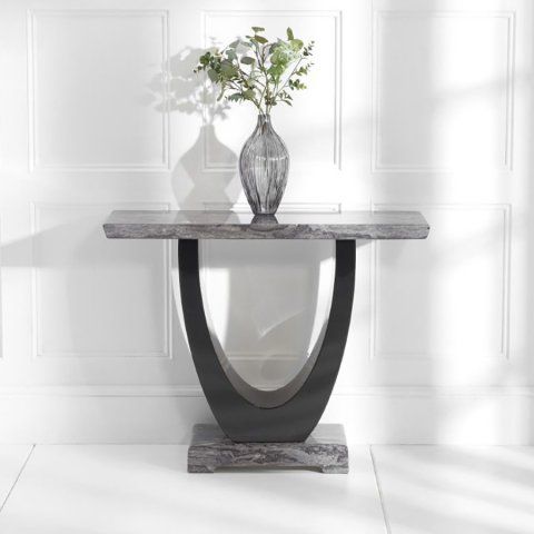 Granada Dark Grey Marble Console Table – Lycroft Interiors With Regard To Brown Wood And Steel Plate Console Tables (View 10 of 20)