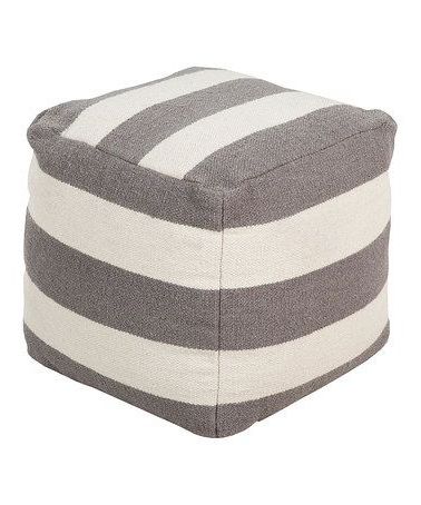 Gray & White Stripe Wool Pouf | Zulily | Square Pouf, Square Pouf Regarding Charcoal And White Wool Pouf Ottomans (View 13 of 20)