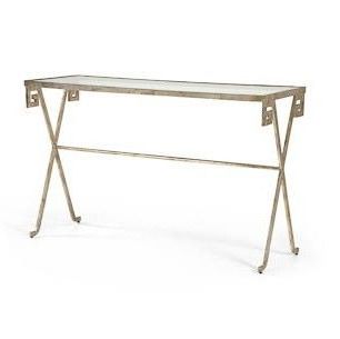 Greek Key Glass Console Table Gold | Glass Console Table, Furniture Inside Antiqued Gold Leaf Console Tables (View 6 of 20)