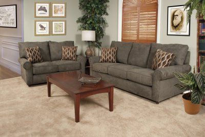 Green Fabric Modern Sofa & Loveseat Set W/options For Espresso Faux Leather Ac And Usb Ottomans (View 1 of 20)
