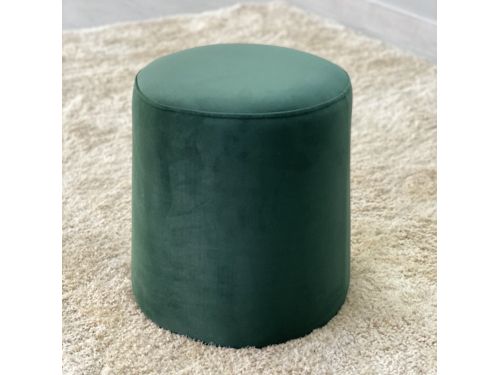 Green Velvet Round Ottoman – Decora Home | Home Décor And Accesories In Green Fabric Oversized Pouf Ottomans (View 18 of 20)