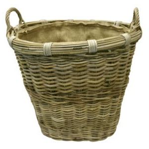 Grey Rattan Oval Log Baskets Available In 3 Sizes (View 18 of 20)