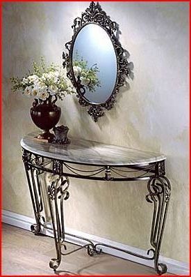 Half Moon Console Table, Wrought Iron Console Table, Iron Console Table Intended For Round Iron Console Tables (View 14 of 20)
