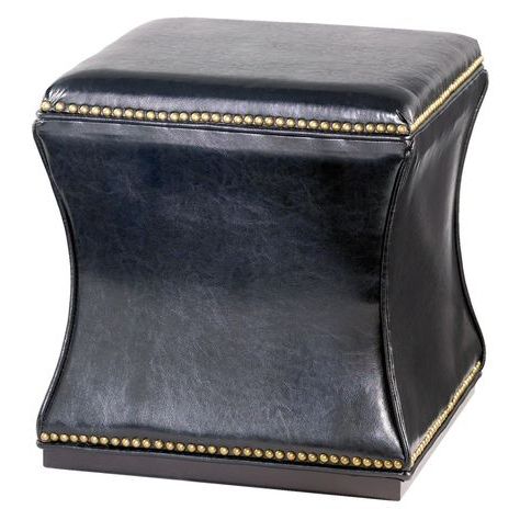 Hammary Hidden Treasures Storage Cube | Leather Storage Ottoman, Cube Intended For Black Faux Leather Cube Ottomans (View 16 of 17)