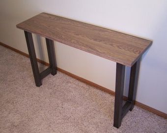 Hammered Steel & Oak Console Table 60 X 16 X Intended For Metal And Oak Console Tables (Gallery 19 of 20)