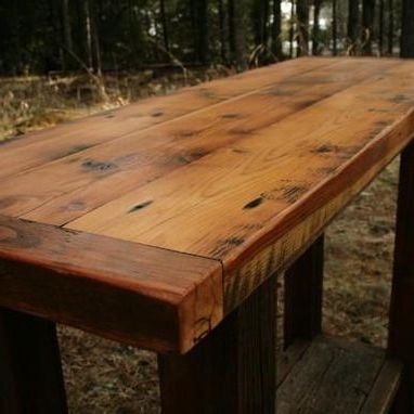 Hand Crafted Reclaimed Barnwood Sofa Tableecho Peak Design Throughout Reclaimed Wood Console Tables (Gallery 19 of 20)