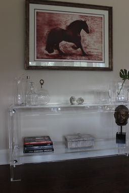 Hand Made Lucite / Acrylic Console Table With Shelf – Button Line  Hand Throughout Gold And Clear Acrylic Console Tables (View 18 of 20)