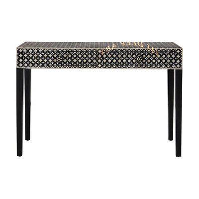 Handmade Antique Bone Inlay Moroccan Mosaic Wooden Vintage Console Within Antique Console Tables (View 11 of 20)