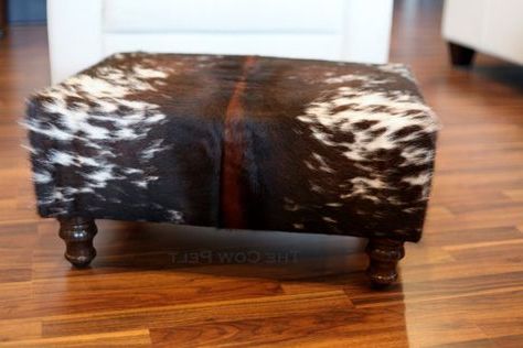Handmade Handcrafted With New Materials Dark Brownthecowpelt With Regard To Warm Brown Cowhide Pouf Ottomans (View 9 of 20)