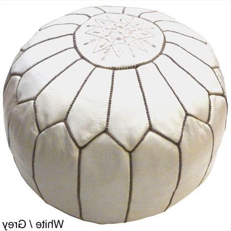 Handmade Moroccan Contemporary Leather Ottoman Pouf (morocco) – Pouf Pertaining To White Jute Pouf Ottomans (Gallery 20 of 20)