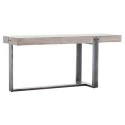 Hanz Industrial Loft Grey Block Concrete Side Table | Iron Console Throughout Modern Concrete Console Tables (View 14 of 20)