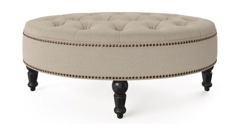 Helene Oval Ottoman French Beige Black Solid Beechbrosa | Oval Intended For Beige Solid Cuboid Pouf Ottomans (View 17 of 20)