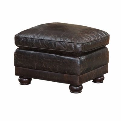 Henderson "quick Ship" Traditional Leather Footstool Ottoman Throughout Leather Pouf Ottomans (Gallery 19 of 20)