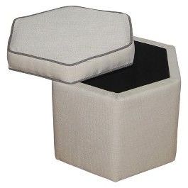 Hex Storage Ottoman – Light Gray | Furniture Clearance, Storage Ottoman Intended For Light Blue And Gray Solid Cube Pouf Ottomans (View 8 of 20)