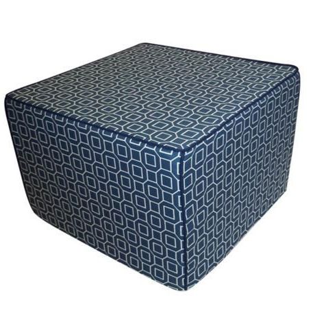 Hexagon Outdoor Square Slate Blue Ottoman – #y5391 | Lamps Plus | Blue Inside Light Blue Cylinder Pouf Ottomans (Gallery 20 of 20)