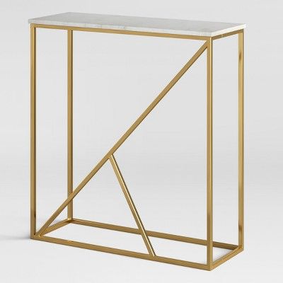 Highfield Console Table White Marble/brass Ships Flat – Project 62 With Regard To White Stone Console Tables (View 7 of 20)