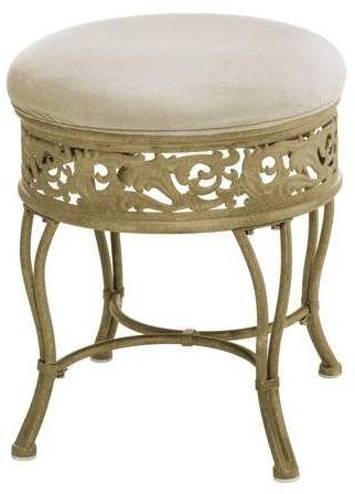 Hillsdale Furniture Villa Iii Upholstered Backless Vanity Stool Inside Beige And White Tall Cylinder Pouf Ottomans (View 15 of 20)