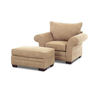 Holly Fabric Arm Chair And Ottoman | Wayfair With Regard To Blue Fabric Lounge Chair And Ottomans Set (View 5 of 20)