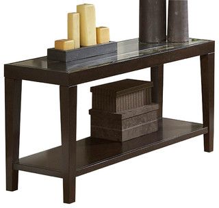 Homelegance Vincent Rectangular Wood Sofa Table With Glass Overlay For Wood Rectangular Console Tables (View 16 of 20)