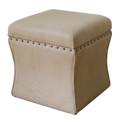 Homepop Gordon Upholstered Storage Ottoman | Storage Cube Ottoman For Twill Square Cube Ottomans (View 1 of 20)