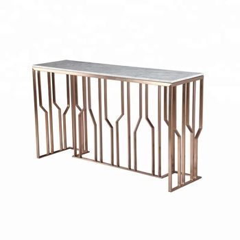 Hot Sale Glass Top Hotel Hall Stainless Steel Marble Top Rectangular Throughout Rectangular Glass Top Console Tables (View 15 of 20)