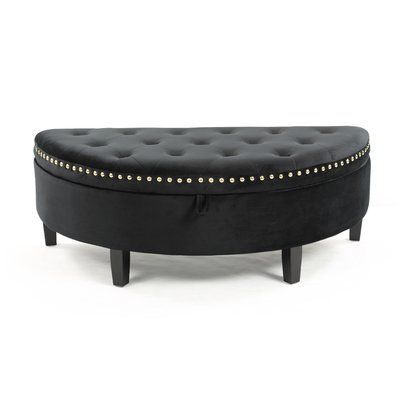 House Of Hampton Bloodworth Half Moon Tufted Storage Ottoman In 2020 Pertaining To Fabric Tufted Storage Ottomans (View 12 of 19)